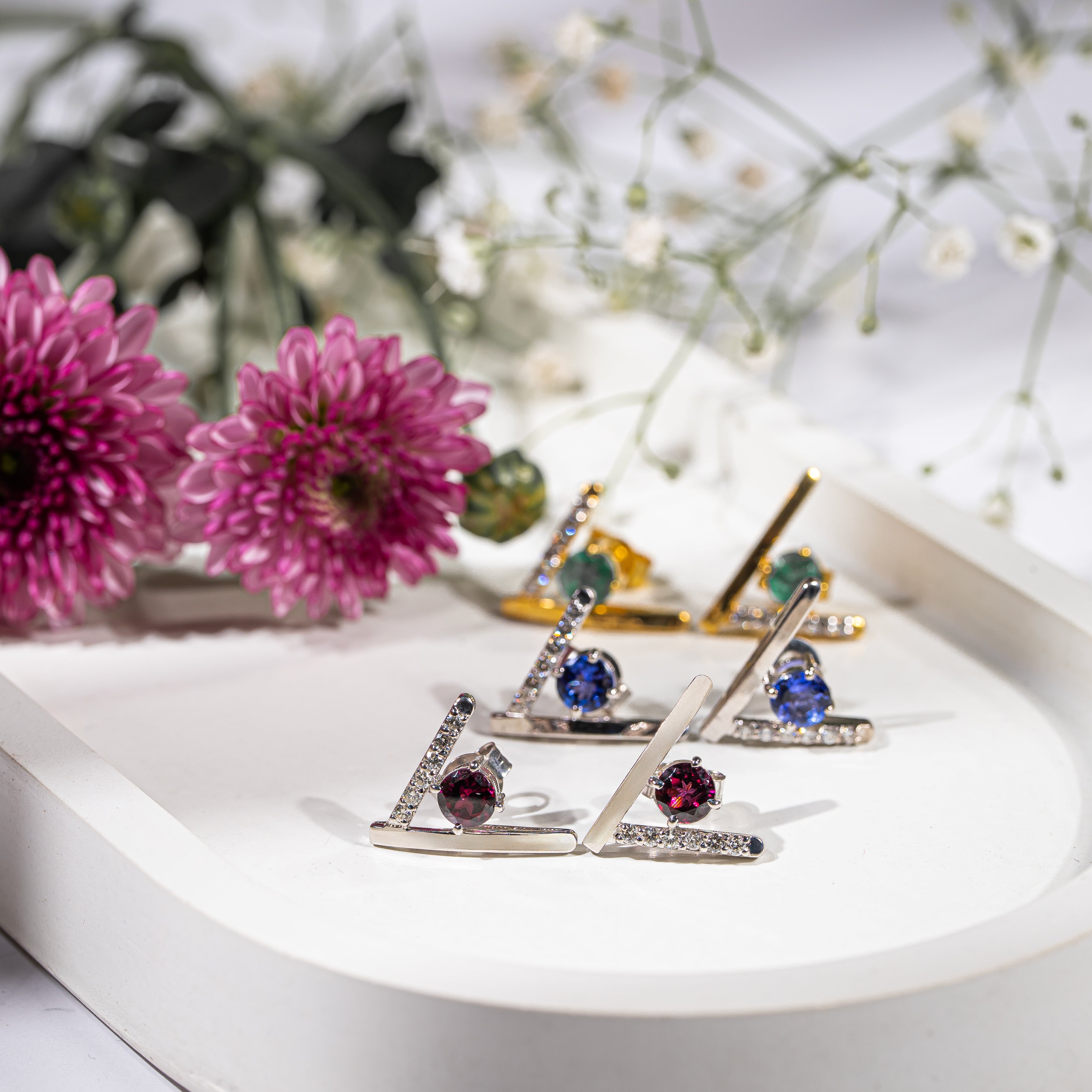 Starlight Studs: Tanzanite x Diamond