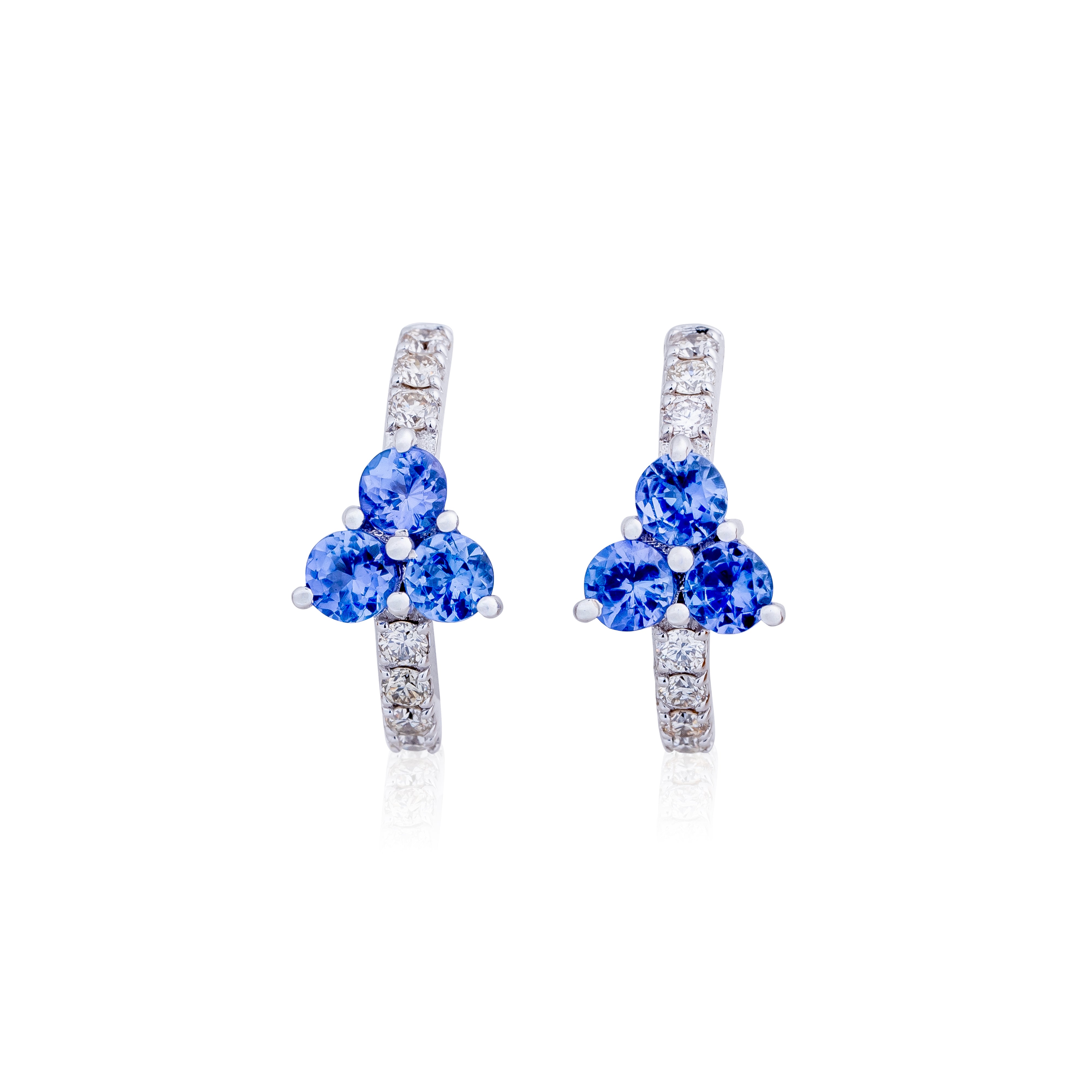 Tanzanite and Diamond Mini Hoops